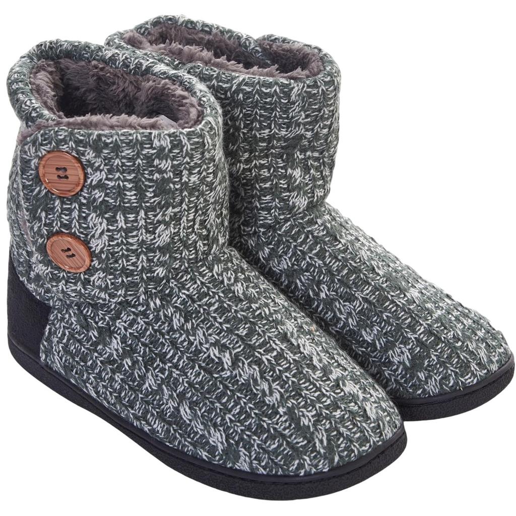 Keanu Womens/Ladies Cable Knit Slipper Boots
