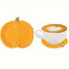 1pc Crocheted Non-slip Knitted Coaster Cup Mat Holder Coffee Tea Drinks Pumpkin Coaster Hot Drink Stand Kitchen Insulated Pad