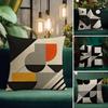 Art Reduced Geometry Cushion Cover Natural Linen Pillowcase Set AllinOne Decor Cushion Cover for Sofa Bedroom Chair