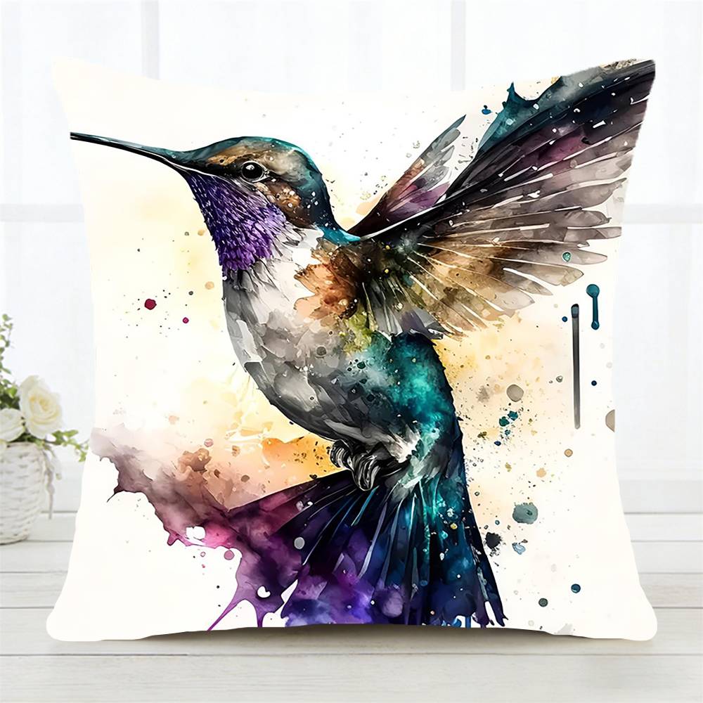 Art Bird Pillow Case Fashion Square Pillowcase Bedroom Sofa Room Ins Decoration Leisure