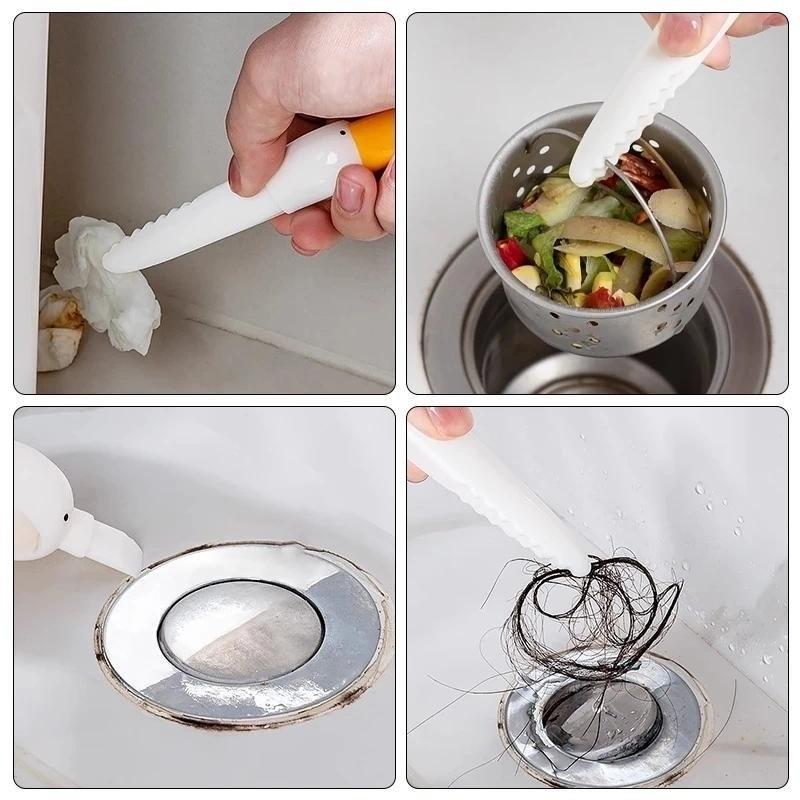 Bathroom Hair Cleaning Clip Cute Duck Multi-Function Clamp Toilet Drain Hair Remover Tool