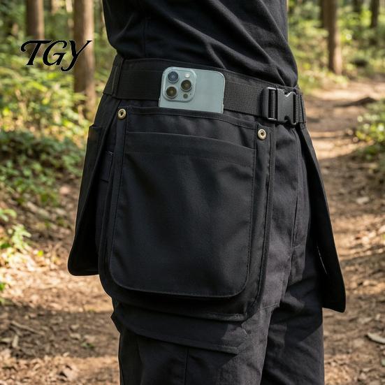 Hiking Waist Pocket Multi-function Belt Apron Bag for Outdoor, Large Capacity Multi-Pocket Adjustable Pouch, Waistband Fanny Pack Women and