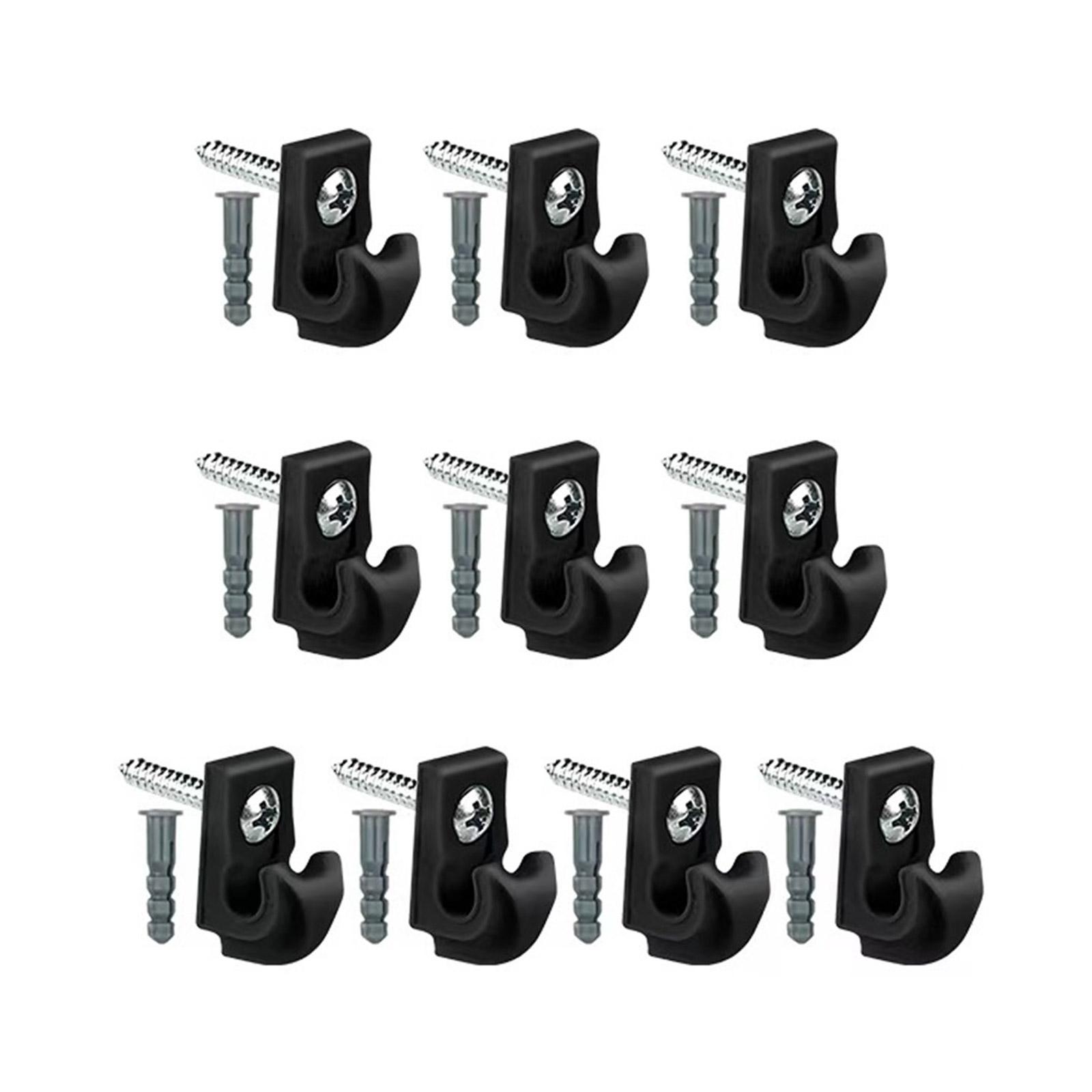 

10 шт. Потолочные крючки Вкручивающиеся крючки Крючок для подвешивания цветов Сверхпрочные крючки Простые в использовании для надежной и стабильной установки чёрный
