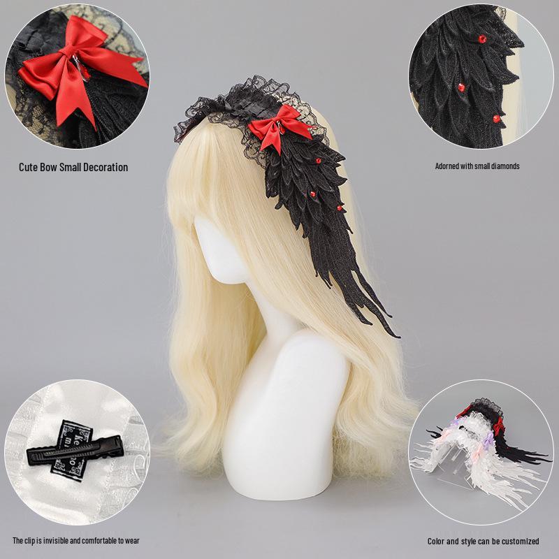 Gothic Angel Wings Headband - Punk Lolita Harajuku Style