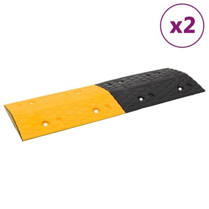 VidaXL Ralentisseurs 2 pcs Jaune et noir 97x32,5x4 cm Caoutchouc 3157042