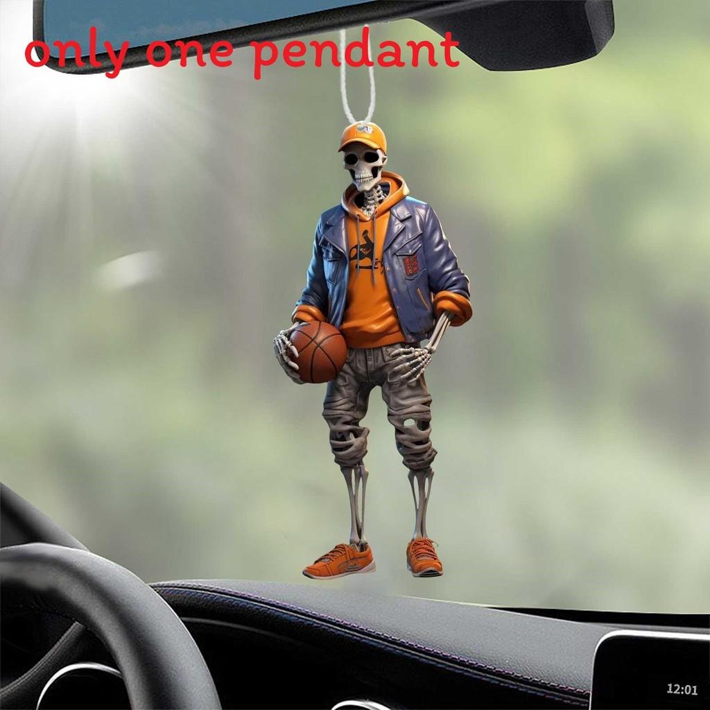 Halloween Skull Series Acrylic Flat Surface Pendant With Design Skateboarding