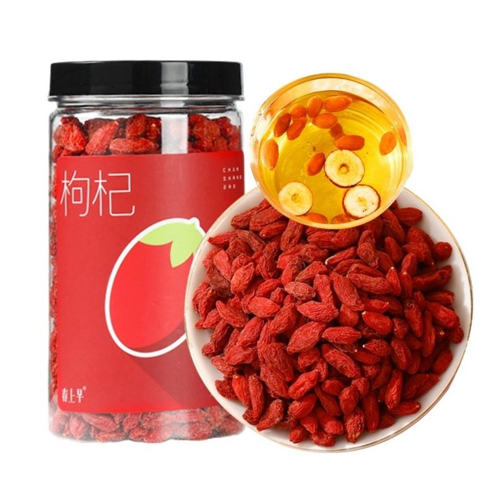 Ningxia Goji Berry Flagship Store Zhongning Dried Red Goji Berries, Yellow-Free, Undyed, Extra Large Grains, 500g, 4 Cans, Total 500g, 1 Pcs