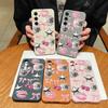 Leather Texture TPU Phone Case For Samsung Galaxy S26 S25 S24 S23 Ultra S24 S25 FE S22 Plus Cherry Bowknot Pattern Back Cover