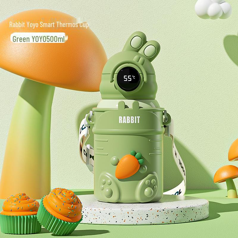 

Высококачественная термокружка из нержавеющей стали 316 с изображением кролика и трубочкой для детей и студентов 500ml