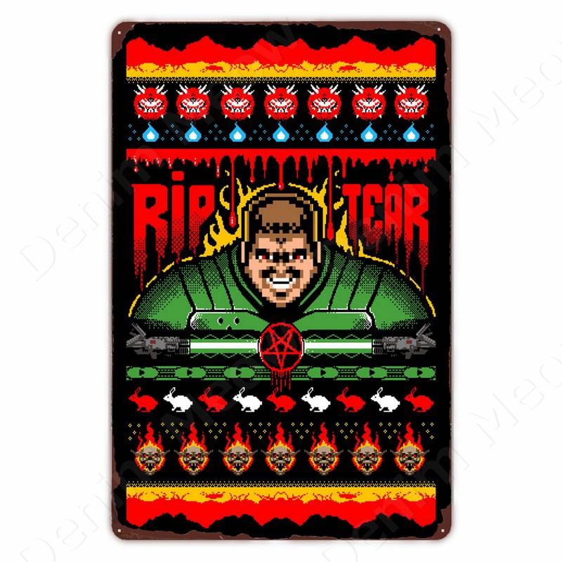 Klassieke Pixel Games Vintage Retro Metalen Tinnen Bord Oud Spellen Kunst Poster Ruimte Pixel Game Plaque voor Thuis Kamer Club Bar Muurdeco