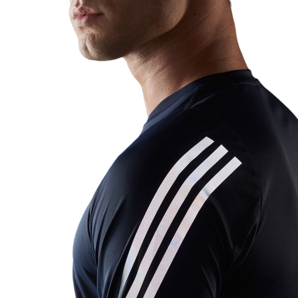 adidas Solid Color Crew Neck T-Shirt With Logo Print Men Tops Navy-Blue HE2475