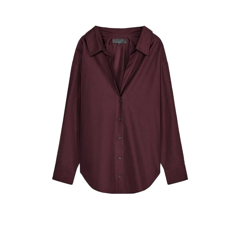 Spring New Women's Clothing French Style Retro Casual Poplin Cotton Comfortable Long Sleeve Lapel Shirt 2346600