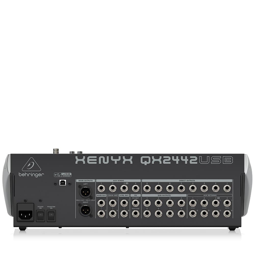 Behringer Analog Mixer 24 Channel 4 Bus 1 Knob CompEffectUSB Audio Interface XENYX QX2442USB