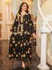 AB410 2024 Long Sleeve Maxi Dress - New Fashion Muslim Middle East Robe