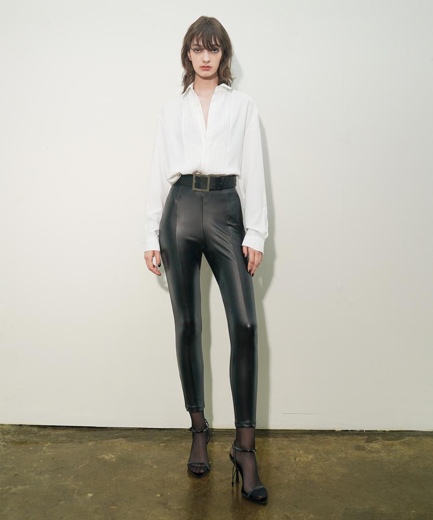 Untage High-Rise Leather Leggings Pants_Uws-Fp22