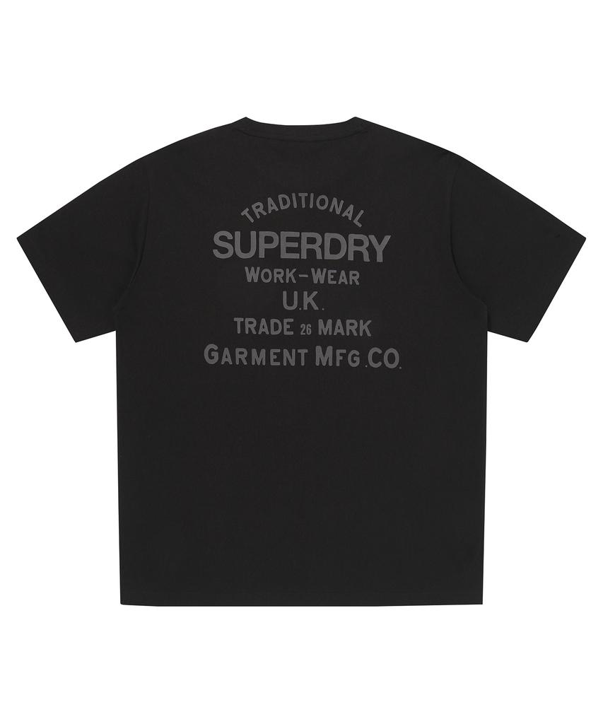 Syupeodeulai Work Label Graphic Short Sleeve T-Shirt Black Sduiscq71Blk
