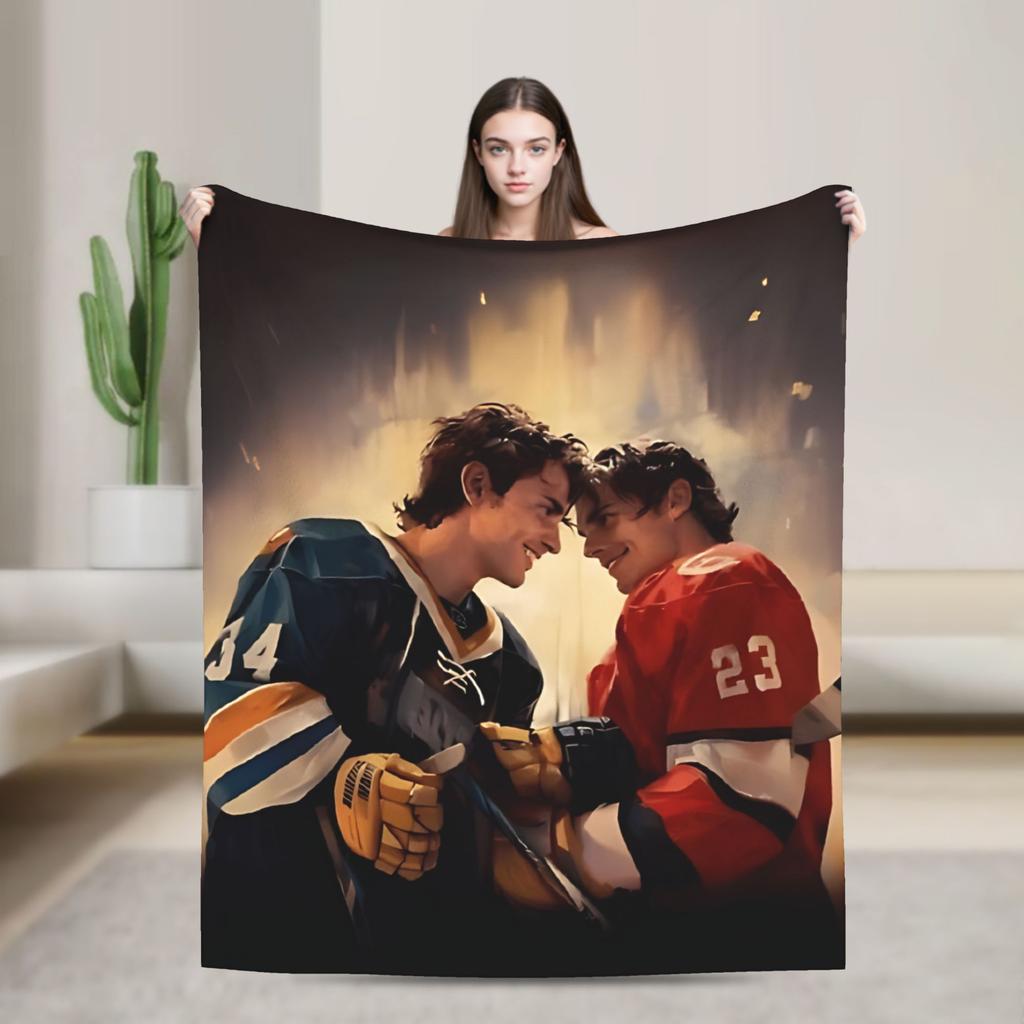 Heated Rivalry Movie Knitted Blankets Fleece Throw Blanket Bed Sofa Decoration Soft Warm Bedsprea