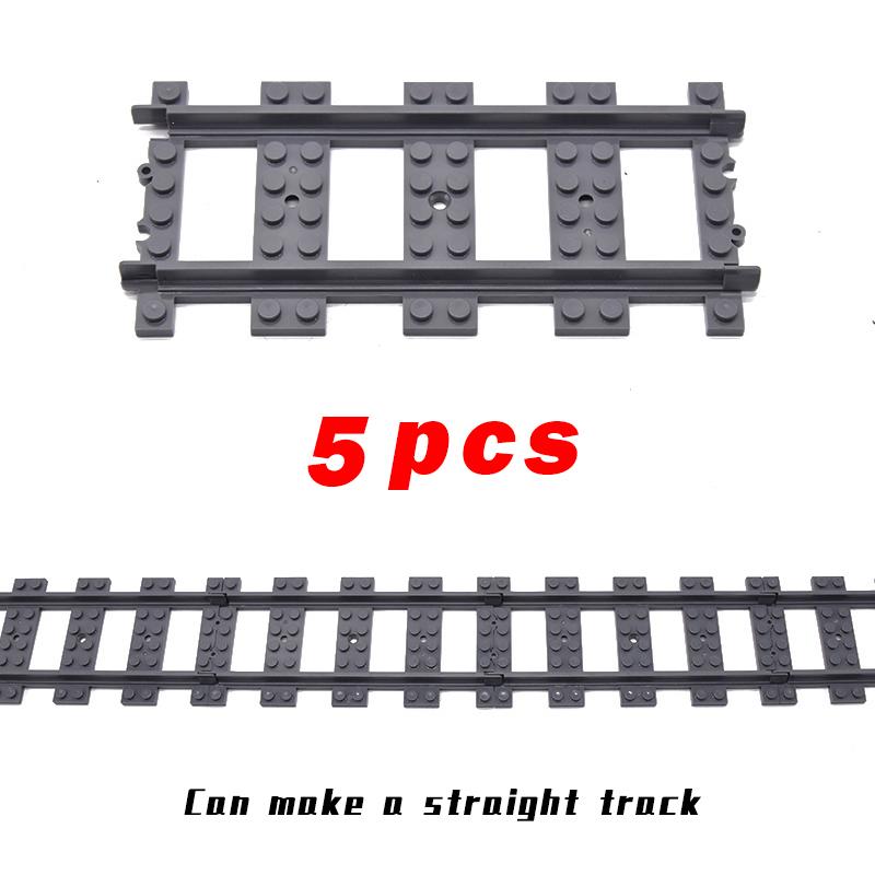 City Trains Flexible Tracks Forked Straight Curved Soft Rails Track Switch Building Block Bricks Kids DIY High-tech Train Toys