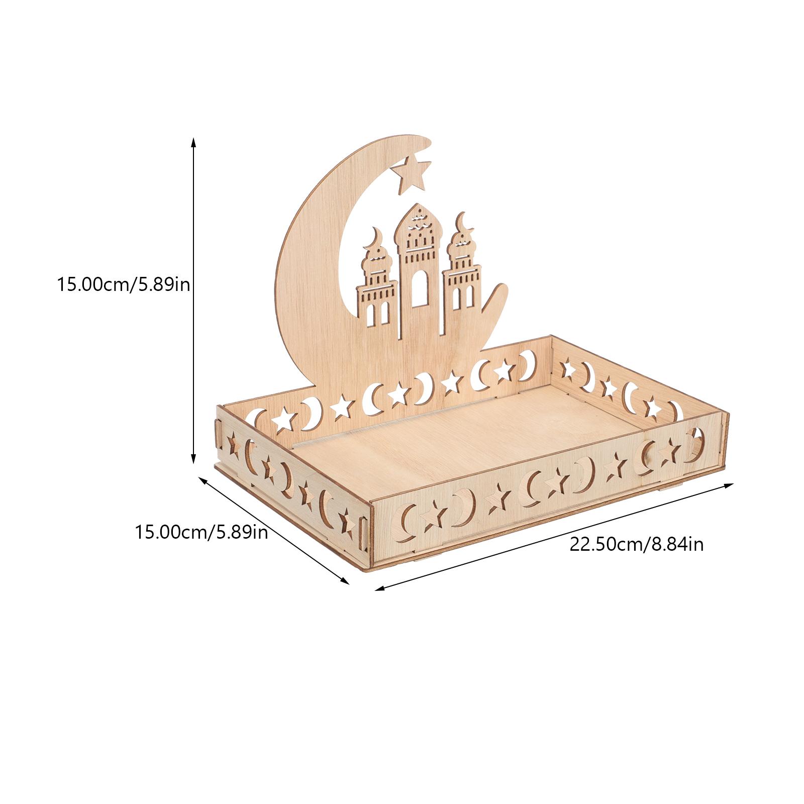 

Eid Wooden Dessert Tray Eco-Friendly Ramadan Food Tray Ramadan Party Table Decorations Eid Mubarak Table Centerpiece хаки