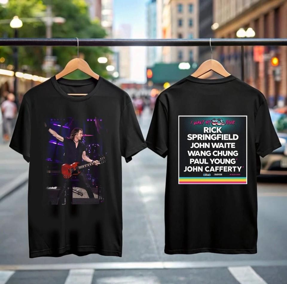 Rick Springfield Tour 2025 Unisex Black T-Shirt QE387487 Unisex T-Shirt S