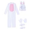 Kids Boys Girls Velvet Rabbit Animal Hooded Jumpsuit Halloween Cosplay Costumes School Stage Drama Show Performance Role Play Outfits