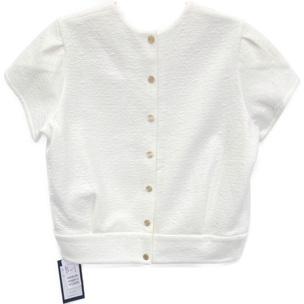 TOMORROWLAND [New/Made In 2014] 14-01-42-01304 Nap Cotton Petal Sleeve Pullover 2-Way Tops 36 whiteUsed