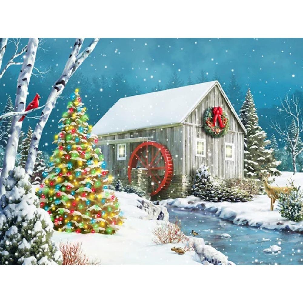 Pittura diamante arte trapano completo pupazzo di neve albero di Natale pittura diamante fatto a mano giorno nevoso fai da te diamante mosaico pittura decorazione della casa regalo di Natale