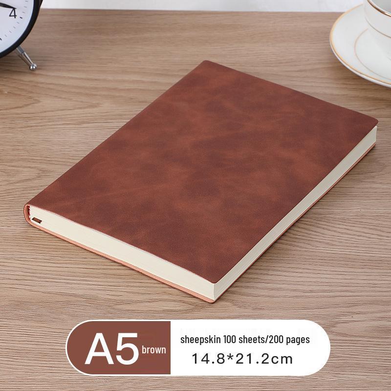 Custom Logo A5 Soft Leather Notebook - Business Meeting Diary with Buckle Cover for Adults