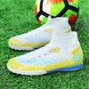 Chaussures de football pour hommes, semelle souple en caoutchouc, clous courts, gazon artificiel, cuir, chaussures de football pour jeunes et enfants