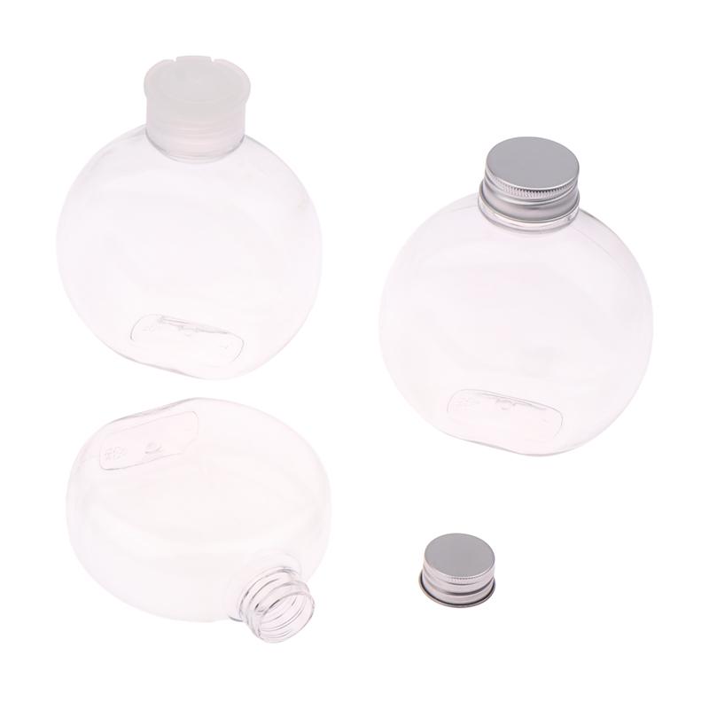 320/500Ml Flat Round Water Bottle Clear Milk Tea Coffee Bottle Drinking Bottles Portable Pet Juice Drink Bottle
