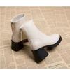Madingi juodi moteriški ankle boots Madingi užtrauktukai gale Žemas kvadratinis kulnas Moteriški batai Neslystantis storas padas Laisvalaikio kasdienio nešiojimo batai
