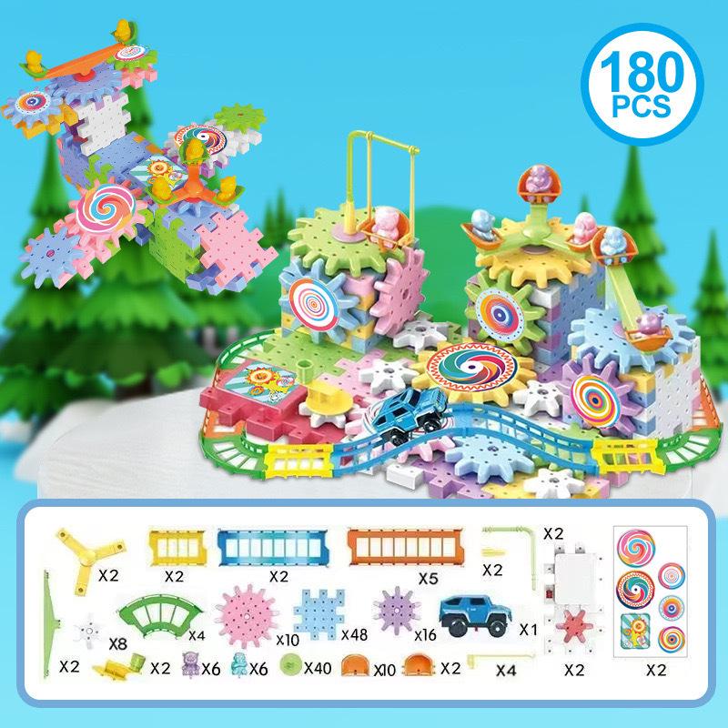 Kids' Electric Building Blocks Set: Educational Gears & Large Particles for Boys and Girls