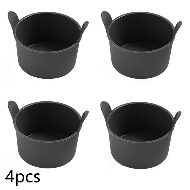 4Pcs Reusable Nonstick Silicone Ramekins Easy Release Air Fryer Muffin Cups Egg Baking Molds for Camping Baking