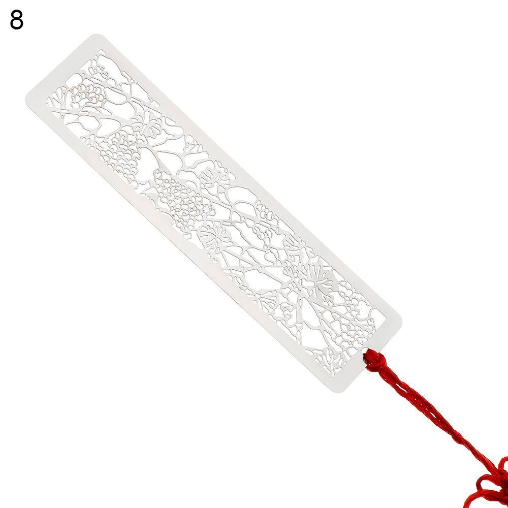 Metal Hollow Bookmarks Chinese Style Red Knot Creative Book Clip Stainless Steel Pagination Mark Calligraphy Painting Kids Gift