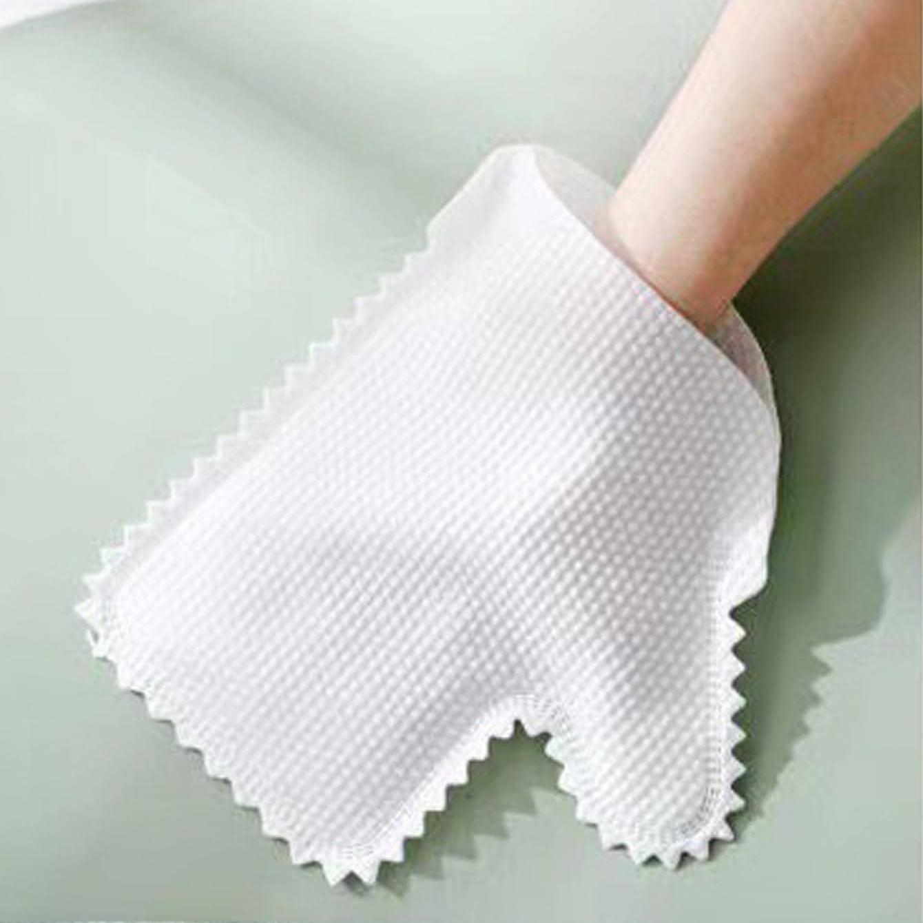 

10 шт.-Ткань для мытья посуды, моющиеся нетканые чистящие перчатки, бытовые перчатки для уборки пыли, чистящие средства 10pcs белый