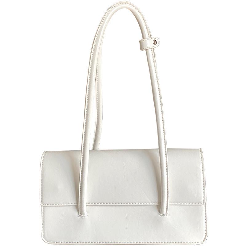 Korean Summer New Smooth Leather Square Flip Shoulder Bag Niche Versatile Texture Underarm Bag Women