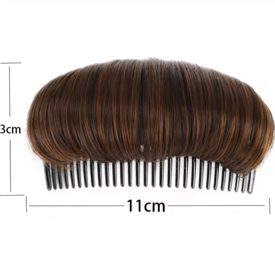 

1 шт., невидимая пушистая подушечка для волос для женщин, устойчивая, удобная, высокотемпературная волокнистая вставка, расческа, инструменты для укладки волос, кофе светло-коричневого