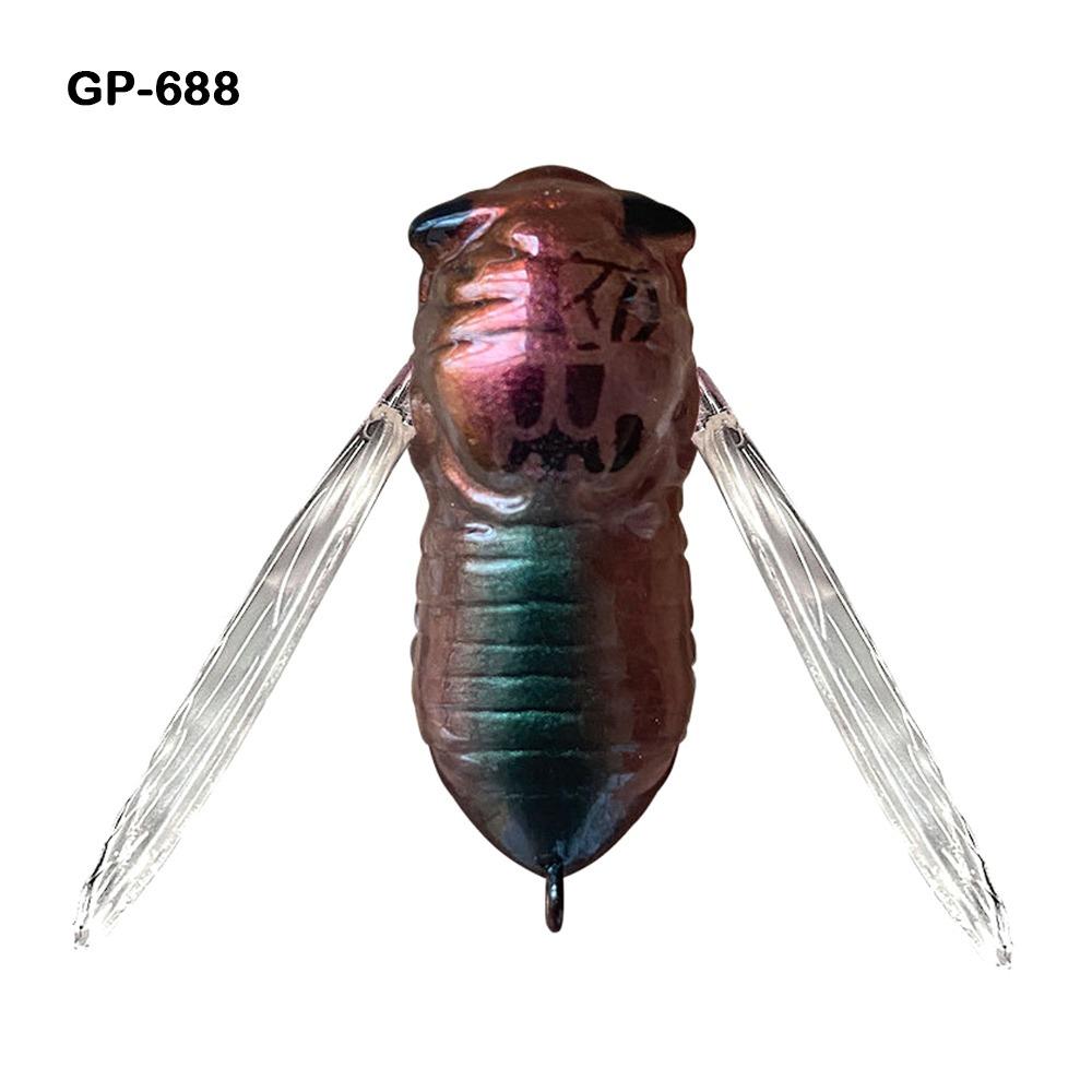 40mm-2.8g Floating Surface Crawling Lure Simulation Design Floating Type Artificial Simulation Lure Black Color