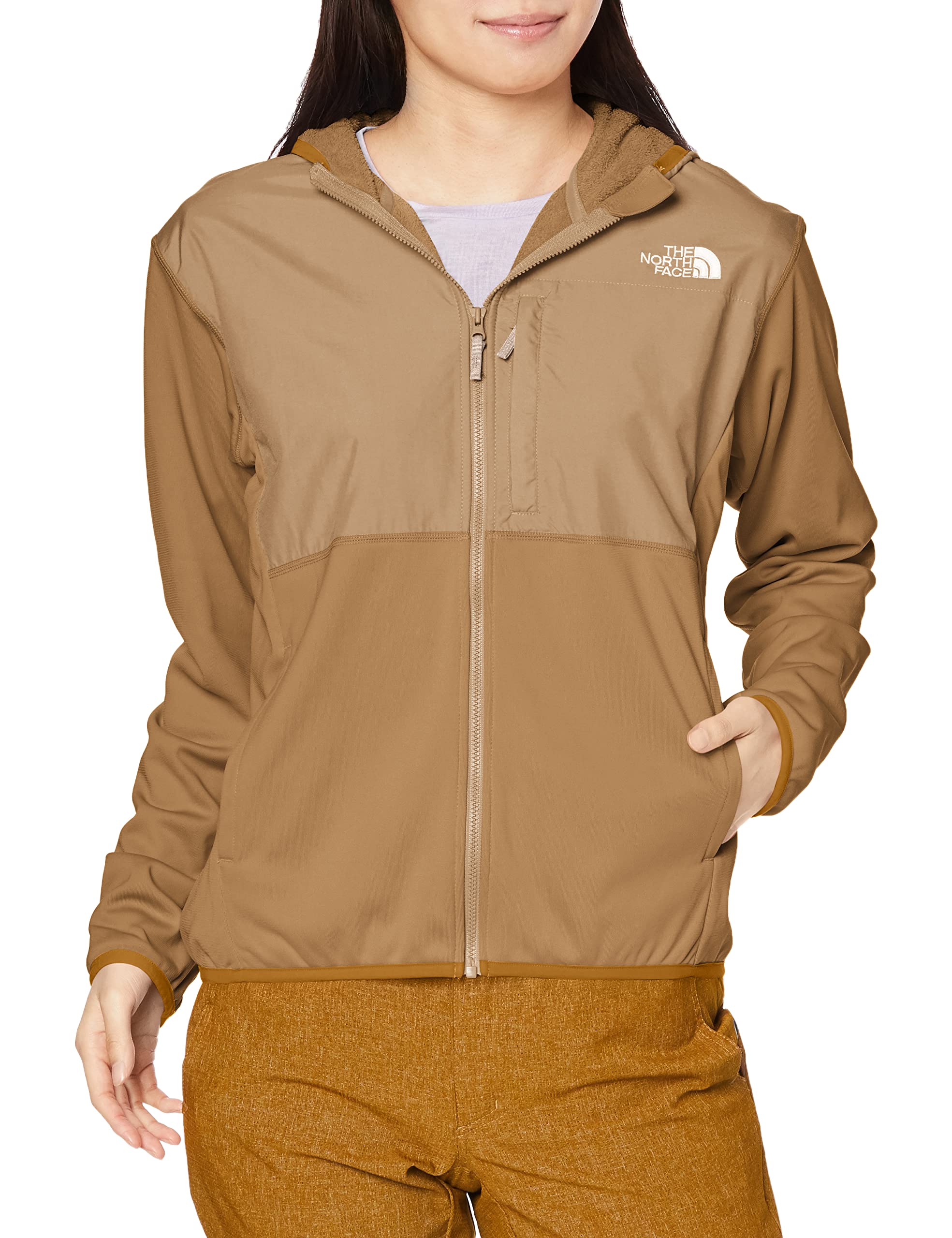 

North Riverside Relax Hoodie Pile Fabric Water Absorbing Stretch Kelp Tan L [The Face] Womens