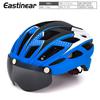 Adult Road Mountain Bike Helmet With Integrated Visor LED Light PC EPS Full Coverage Cycling Men Women