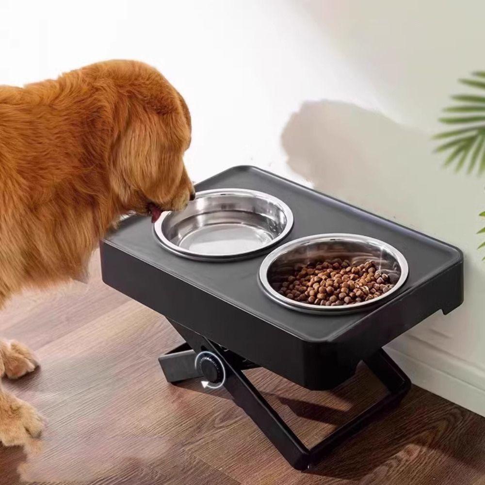 Spill-proof Dog Feeding Bowl Adjustable Height Dog Watering Bowl  Medium To Large Dogs