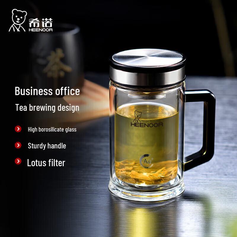 

Heenoor Antibacterial Double-Wall Glass Mug with Handle