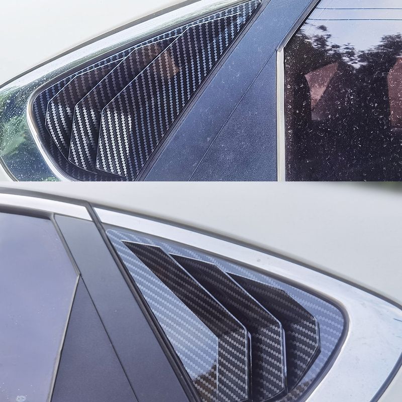 For KIA Forte K3 Sedan - Car Rear Louver Window Side Shutter Cover Trim Sticker Vent Scoop ABS Carbon Fiber Accessories