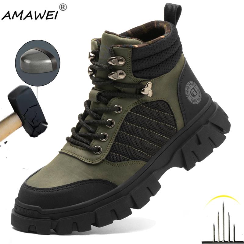 Men Safety Shoes Steel Toe Work Shoes Puncture Proof Work Sneaker Male Protective Footwear Work Man Boots Safety Boot