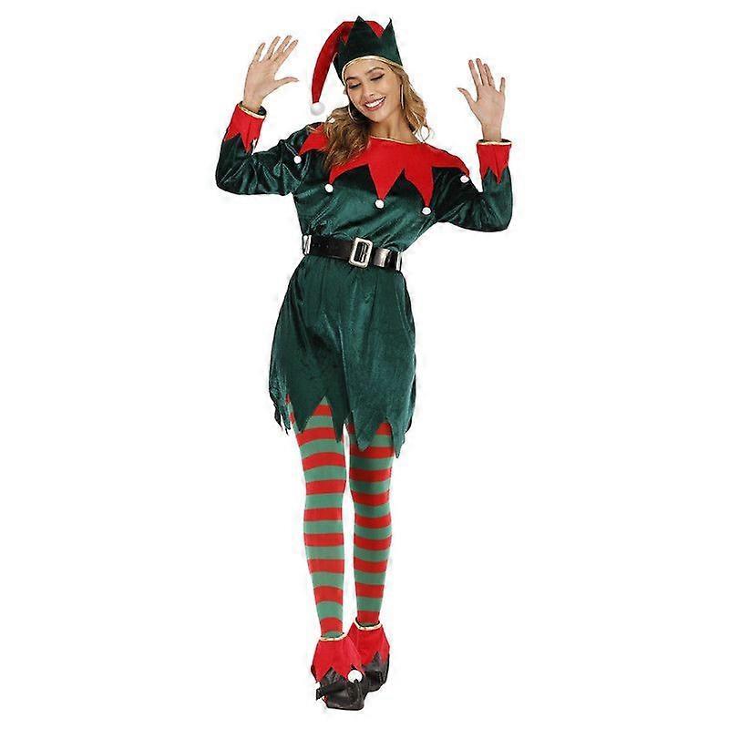 Christmas Elf Women's Costume Set Bar Party Atmosphere Enhancer Multi-Size Christmas Women's Holiday Outfit