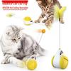 Interactive No-Electric Tumbler Cat Toy with Feather Teaser Stick