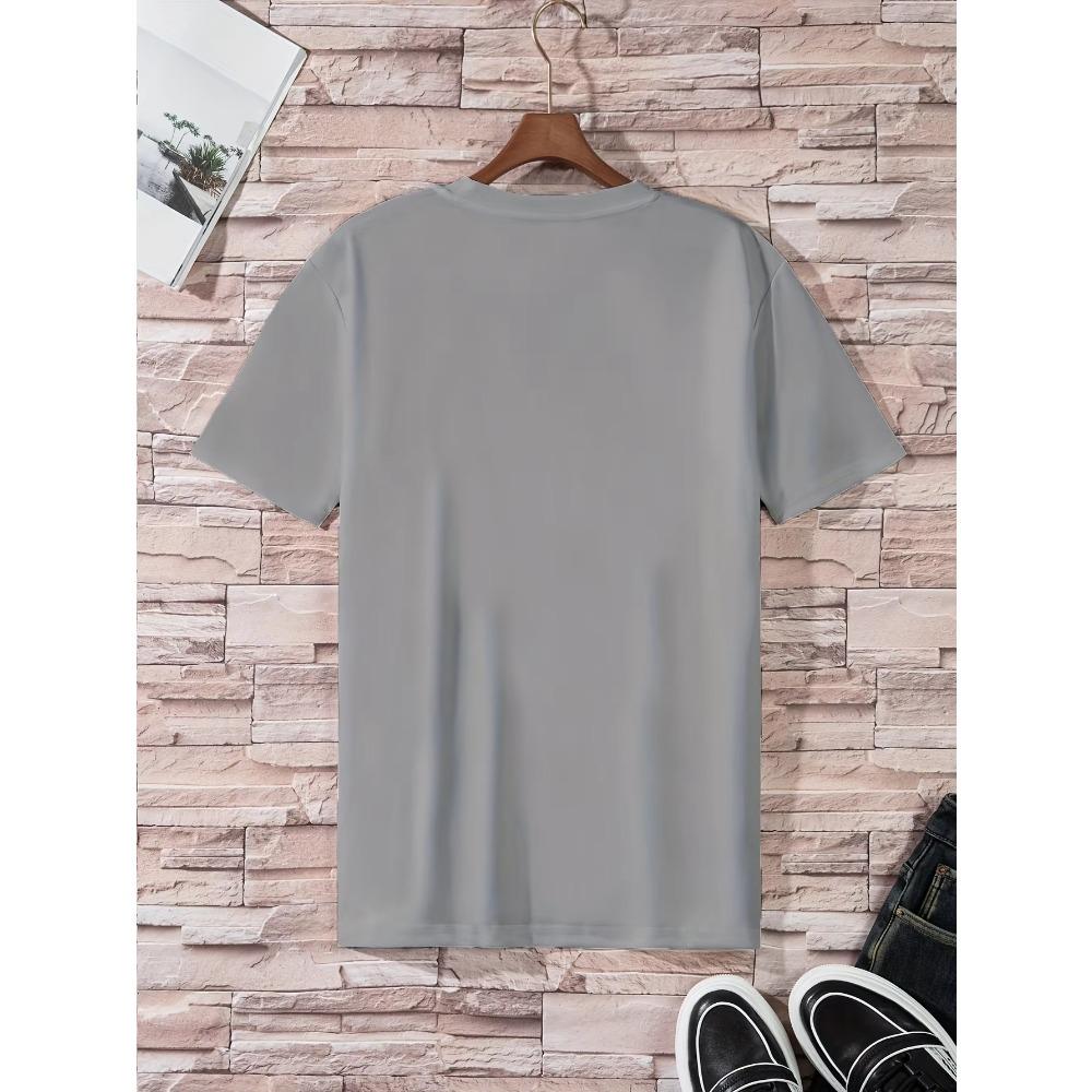 Print, Men's Graphic Design Crew Neck Novel T-shirt, Casual Comfy Tees Tshirts For Summer