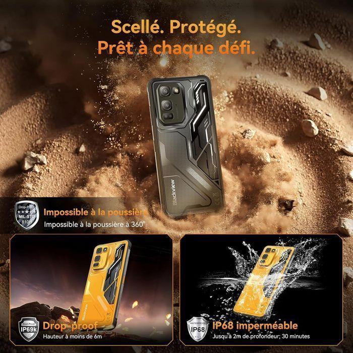 Blackview Fort 5 Android 16 Téléphone Portable Incassable,6.78'', 36Go+256Go ,120Hz,108MP+50MP+13MP,IP69K/NFC - Jaune