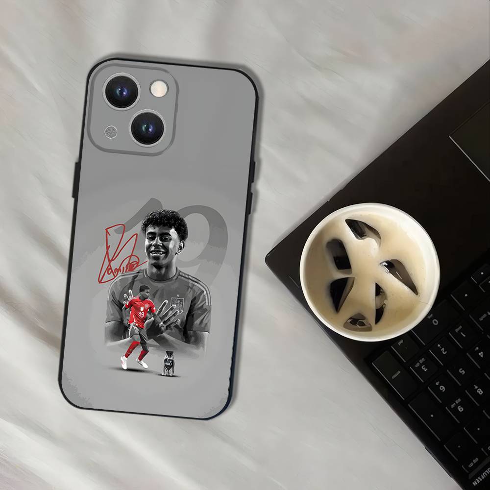 No.19 Football L-Lamine Y-Yamals Phone Case For iPhone 16,15,14,13,12,11,Pro,XS,Max,XR,Plus,E,SE4,Mini Black Soft Cover