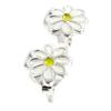 Les Trésors De Lily [I3934] - White Yellow 'Daisy' Silver Earrings (rhodium-plated) - 8 Mm